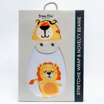 Lion Stretchie Swaddle And Beanie Set, 4 of 4