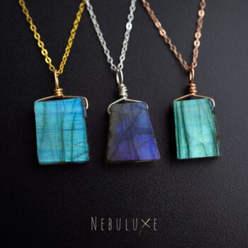 Raw Labradorite Crystal Necklace, 7 of 12