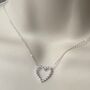 Personalised Pave Open Heart With Crystals Necklace, thumbnail 3 of 3