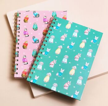 Teal Dog Print Notebook, 2 of 4