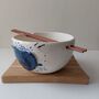 Handmade Ceramic Ramen Bowl With Chopsticks, thumbnail 3 of 7