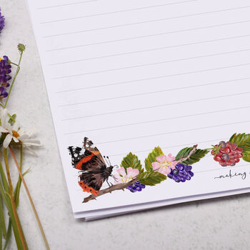 A4 Personalised Letter Writing Paper Butterfly Brambles, 2 of 5