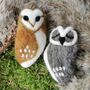 Tyto Alba Barn Owl Fair Trade Handmade Animal Felt, thumbnail 4 of 5
