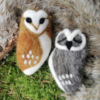 Tyto Alba Barn Owl Fair Trade Handmade Animal Felt, 4 of 5