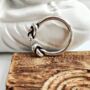 Two Knot Open Silver Sterling Boho Stackable Ring, thumbnail 1 of 2