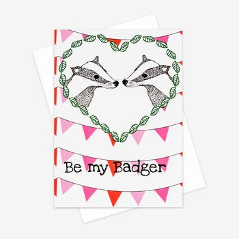 'Be My Badger' Greetings Card, 2 of 2