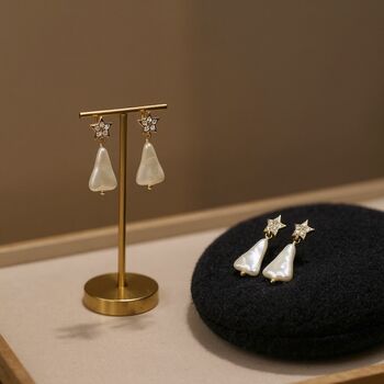 Christmas Tree Starlight Pearl Earrings, 2 of 4