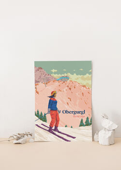 Obergurgl Ski Resort Austria Travel Poster Art Print, 2 of 8