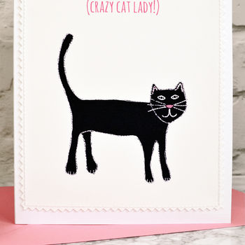 'Crazy Cat Lady' Personalised Birthday Card, 2 of 4