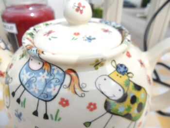 Six Cup Teapot In Crazy Farm Design, 3 of 8
