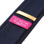 Navy Blue Silk Knitted Tie, thumbnail 4 of 6