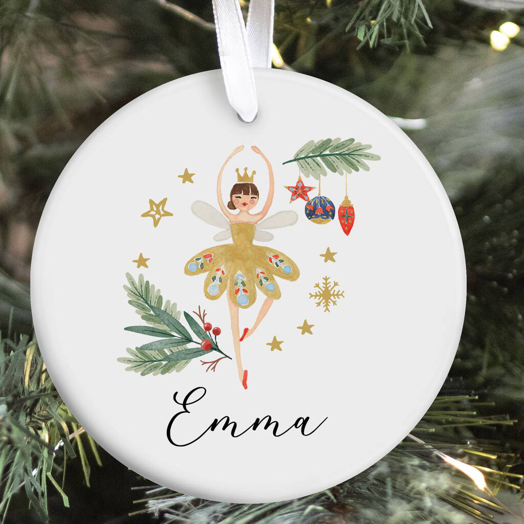 Nutcracker Or Ballerina Christmas Ornament Gift With Name, 1 of 7