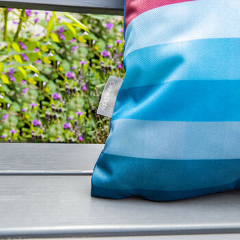 Pixel Stripes Water Resistant Garden Outdoors Cushion, 6 of 11
