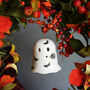 Ceramic Hanging Ghost Decoration With Bats. Halloween Ghost Boo, thumbnail 4 of 6