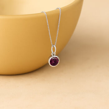 Personalised Sterling Silver February Amethyst Birthstone Necklace, 2 of 11