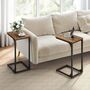 Set Of Two C Shaped Side Tables With Industrial Frame, thumbnail 1 of 9