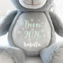 Personalised Born In 2026 Grey Plush Teddy Bear, thumbnail 8 of 11
