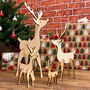 Plywood Christmas Table Decoration Slotted Reindeer Set, thumbnail 1 of 4