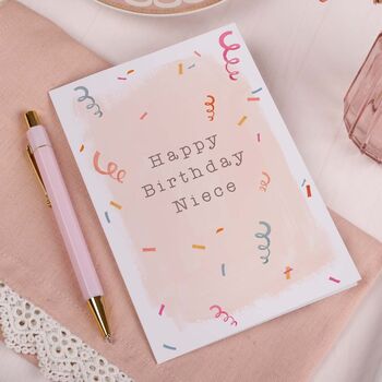 Peach Happy Birthday Niece Greeting Card, 2 of 2