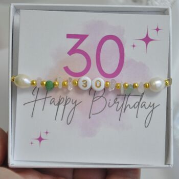 30th Birthday Dainty Crystal Friendship Bracelet Gift, 6 of 8