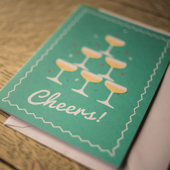 'Cheers!' Congratulations Celebration Greetings Card, 2 of 4