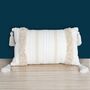 Beige Rectangle Boho Pillow Case With Tassels, thumbnail 3 of 4