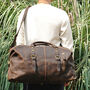 Zip Detail Genuine Leather Holdall Dark Brown, thumbnail 3 of 12