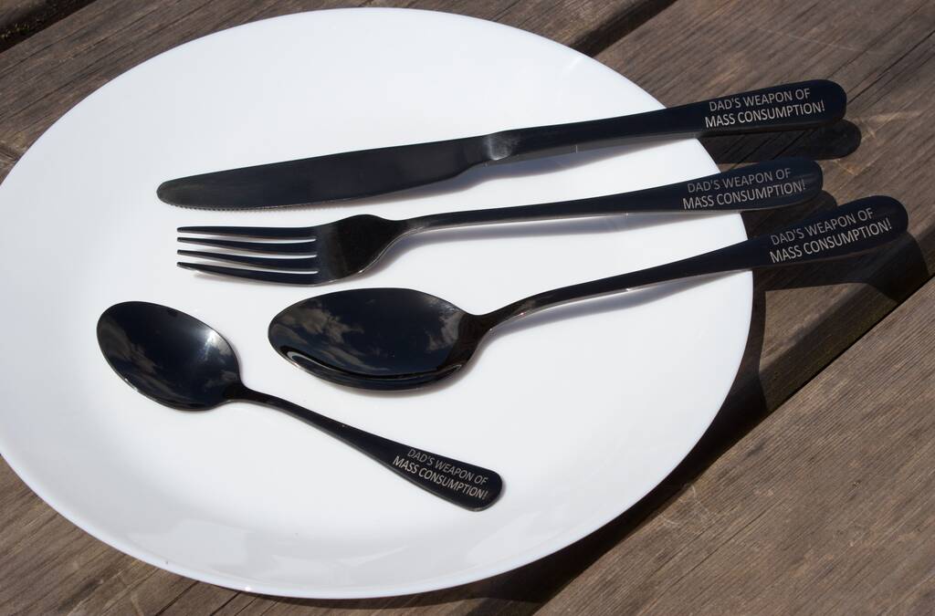 Personalised Four Piece Cutlery Gift Set For Him, 1 of 7