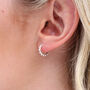 Sterling Silver Bead Edge Huggie Hoop Earrings, thumbnail 1 of 6