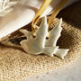 Mini Dove Hanging Decoration With A Subtle Pearl Finish, thumbnail 5 of 8