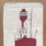 Lightship On Vintage Book Paper Greeting Card, thumbnail 3 of 3