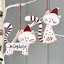 Personalised Wooden Cat Christmas Decoration, thumbnail 1 of 2