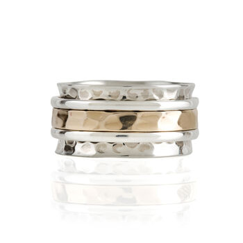 Karma Fortune Silver And Brass Spinning Ring, 3 of 12
