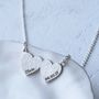 Personalised Handprint Double Heart Necklace, thumbnail 3 of 6