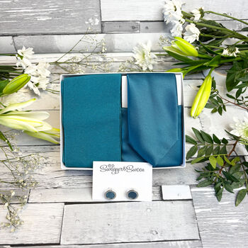 Peacock Wedding Tie Set, 11 of 12