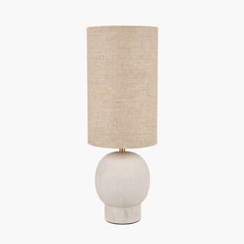 Coastal Sandstone Table Lamp With Cream Shade, 3 of 8