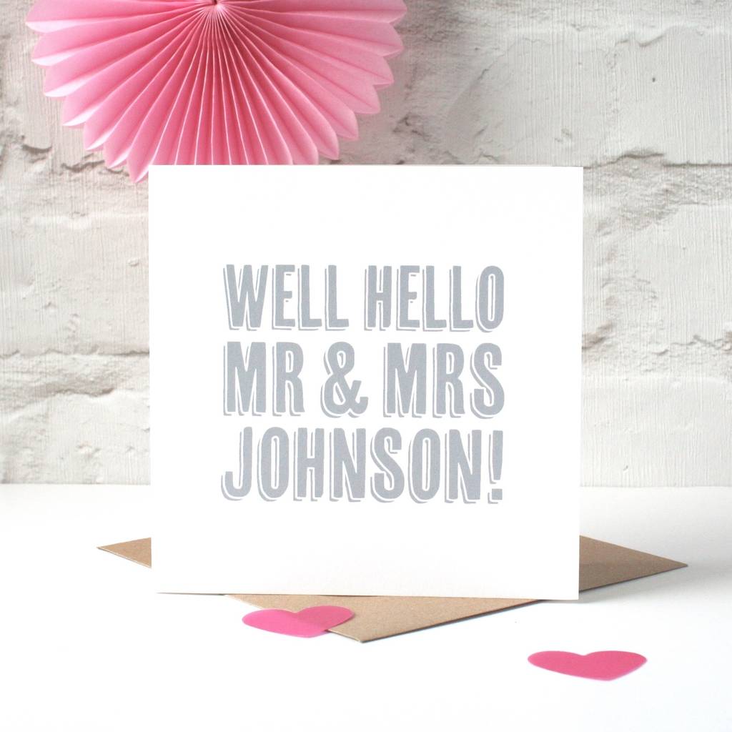 'Well Hello Mr And Mrs' Personalised Wedding Card, 1 of 5