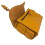 Small Leather Crossbody Satchel Handheld Handbag Canary Yellow With Side Pockets, thumbnail 3 of 9