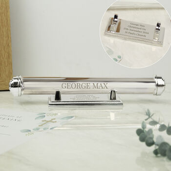 Christening Gifts Certificate Holder Silver Plated, 2 of 6