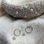 Silver And Freshwater Pearl Beaded Hoop Earrings, thumbnail 7 of 9