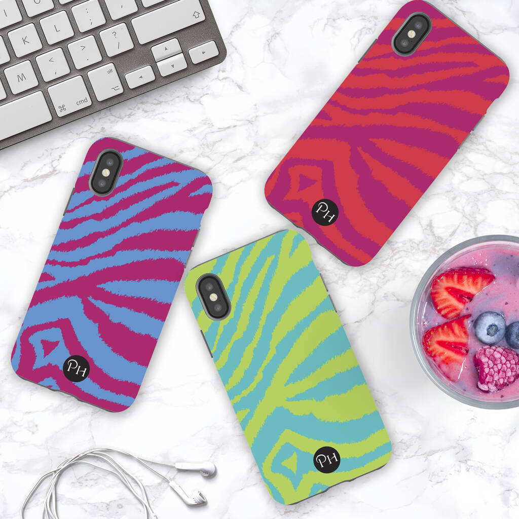 Colourful Zebra Print Personalised I Phone Case By Penelope Hope