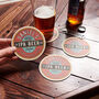 Set Of Four Personalised Retro Style Beer Mats, thumbnail 2 of 3