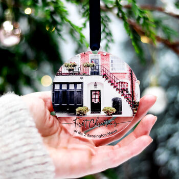 Personalised Photo First Christmas In New Home Bauble, 4 of 8