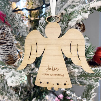 Personalised Angel Christmas Tree Decoration, 2 of 2
