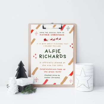 Personalised Father Christmas Santa Nice List, 2 of 5