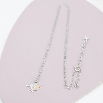 Robin Bird Pendant Necklace In Sterling Silver, 10 of 12
