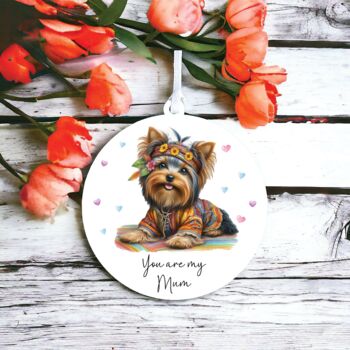 Personalised Yorkshire Terrier Hippie Decoration, 2 of 2