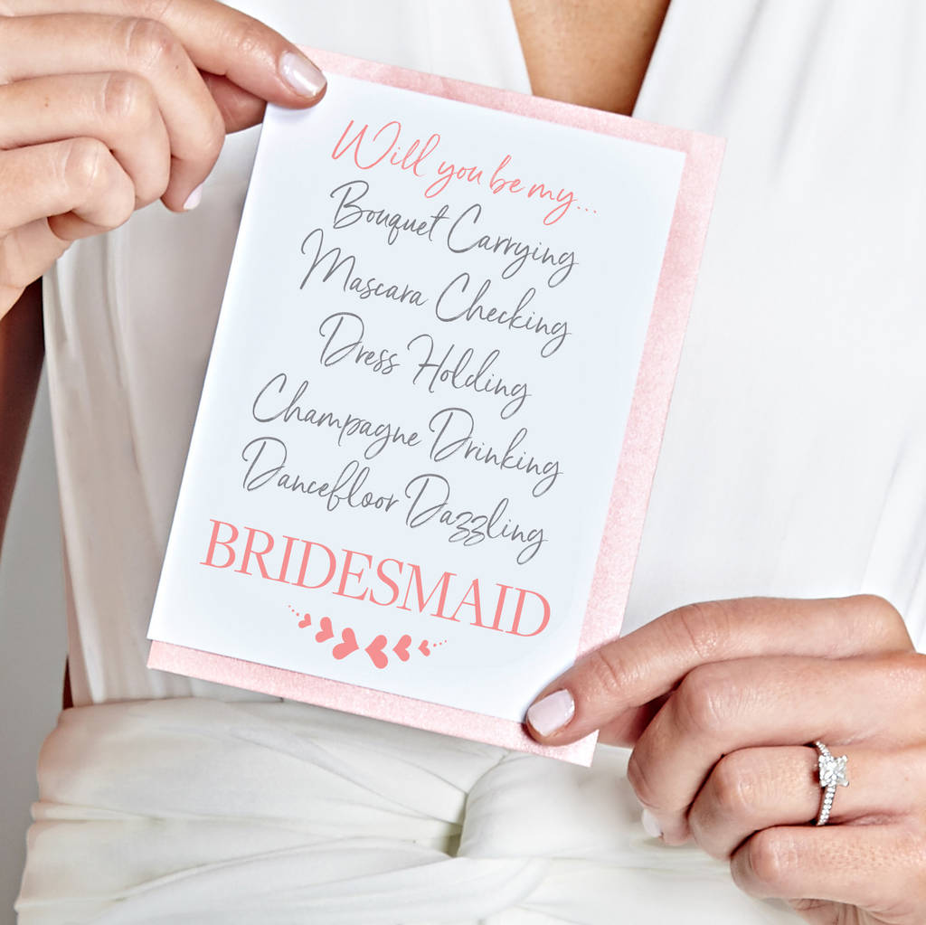  Will You Be My Bridesmaid Card By In One Clothing Notonthehighstreet