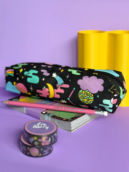 Celestial Space Illustrated Cotton Pencil Case, 3 of 12