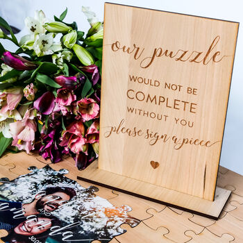 Wedding Puzzle Guestbook Personalised With Custom Photo, 6 of 12